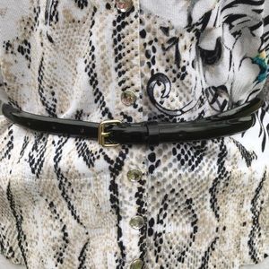 Ann Taylor Black patent leather skinny belt